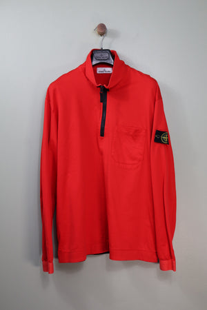 Stone Island Red 1/4 Zip Jumper