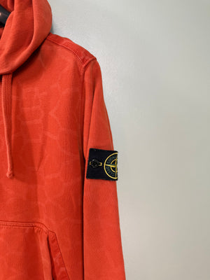 Stone Island Orange Honeycomb Hoodie