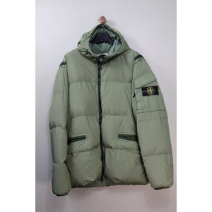 Stone Island Green Crinkle Reps Down Jacket