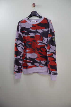 Stone Island Camo Teddy Fleece Jumper