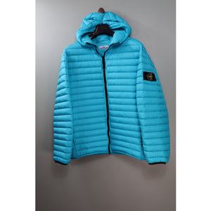 Stone Island Aqua Blue Loom Woven Down Jacket