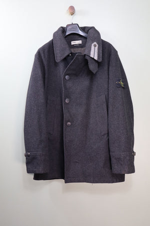 Stone Island Charcoal Grey Wool Parka Jacket