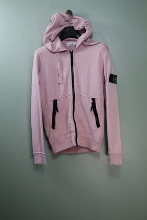 Stone Island Pink Zipped Hoodie
