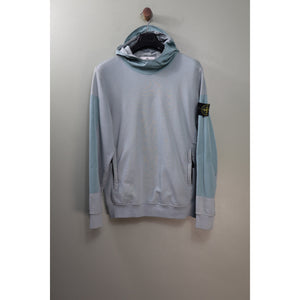 Stone Island Blue Nylon Metal Plated Hoodie