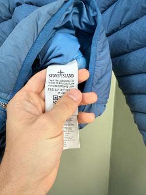 Stone Island Blue Loom Woven Down Jacket
