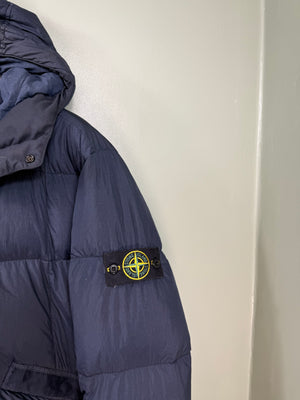 Stone Island Navy Crinkle Reps Down Jacket