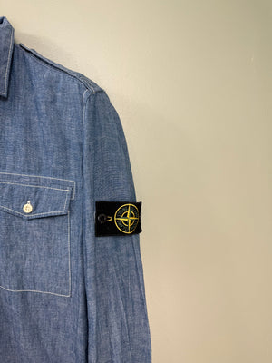 Stone Island Blue Denim Shirt