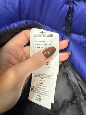 Stone Island Blue Loom Woven Down Jacket