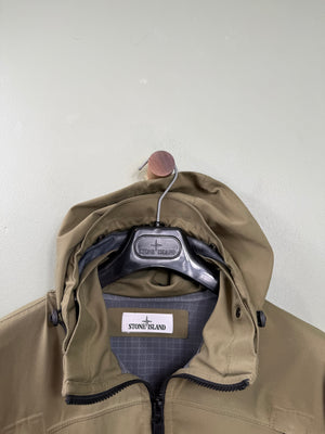 Stone Island Khaki Soft Shell Check Grid Jacket