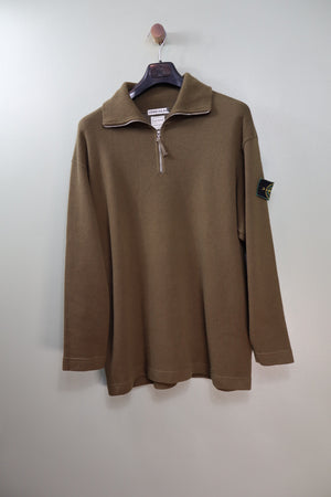 Stone Island Khaki Vintage 1/4 Zip Jumper