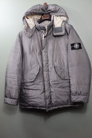 Stone Island Grey Pure Metal Shell Down Jacket