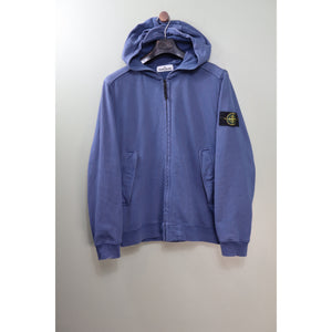 Stone Island Blue Zipped Hoodie