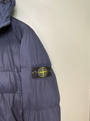 Stone Island Navy Crinkle Reps Down Jacket