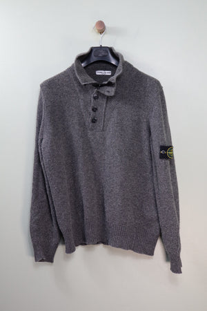 Stone Island Grey Knit 1/4 Zip Jumper