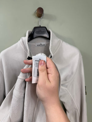 Stone Island White Zipped Jumper
