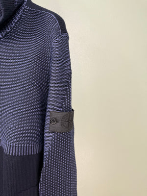 Stone Island Navy Shadow Project Heavyweight Zipped Knit Hoodie