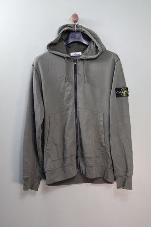 Stone Island Green Zipped Hoodie
