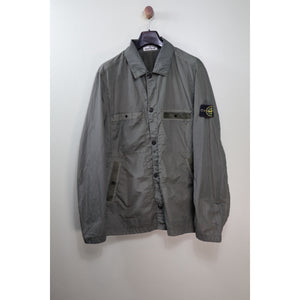 Stone Island Khaki Seersucker Overshirt