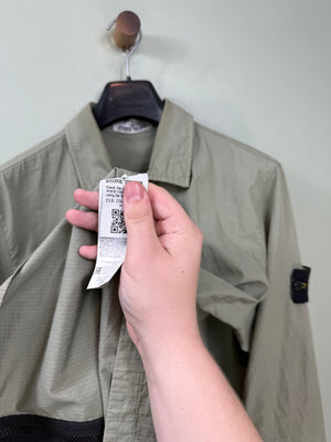 Stone Island Khaki Grid Overshirt