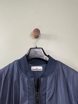 Stone Island Navy Crinkle Reps Bomber Jacket