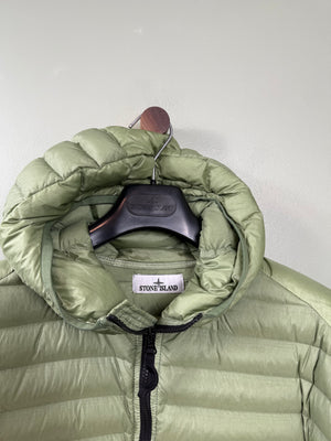 Stone Island Green Loom Woven Down Jacket