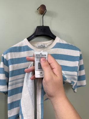 Stone Island Blue Striped Marina T-Shirt