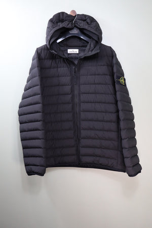 Stone Island Black 0-Cotton/R-Nylon Tela Down Jacket