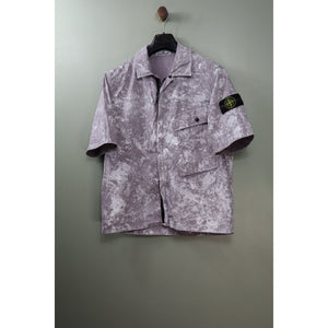 Stone Island Purple Pigment Camo Short Sleeve Overshirt