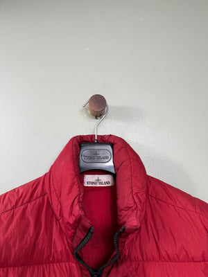 Stone Island Red Crinkle Reps Down Gilet