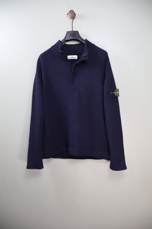 Stone Island Navy 1/4 Zip Knit Jumper