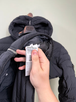 Stone Island Black Loom Woven Down Jacket