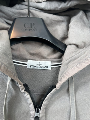 Stone Island Grey Zip Hoodie