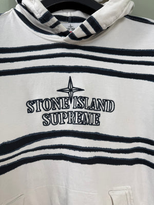 Stone Island X Supreme White Hoodie