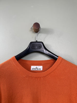 Stone Island Orange Waffle Knit Jumper