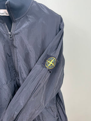 Stone Island Black Nylon Metal 1/4 Zip Smock