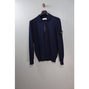Stone Island Navy 1/4 Zip Knit Jumper