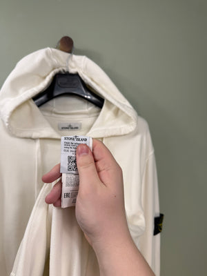 Stone Island Off White Zipped Hoodie