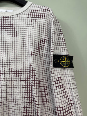 Stone Island Beige Grid Camo Jumper