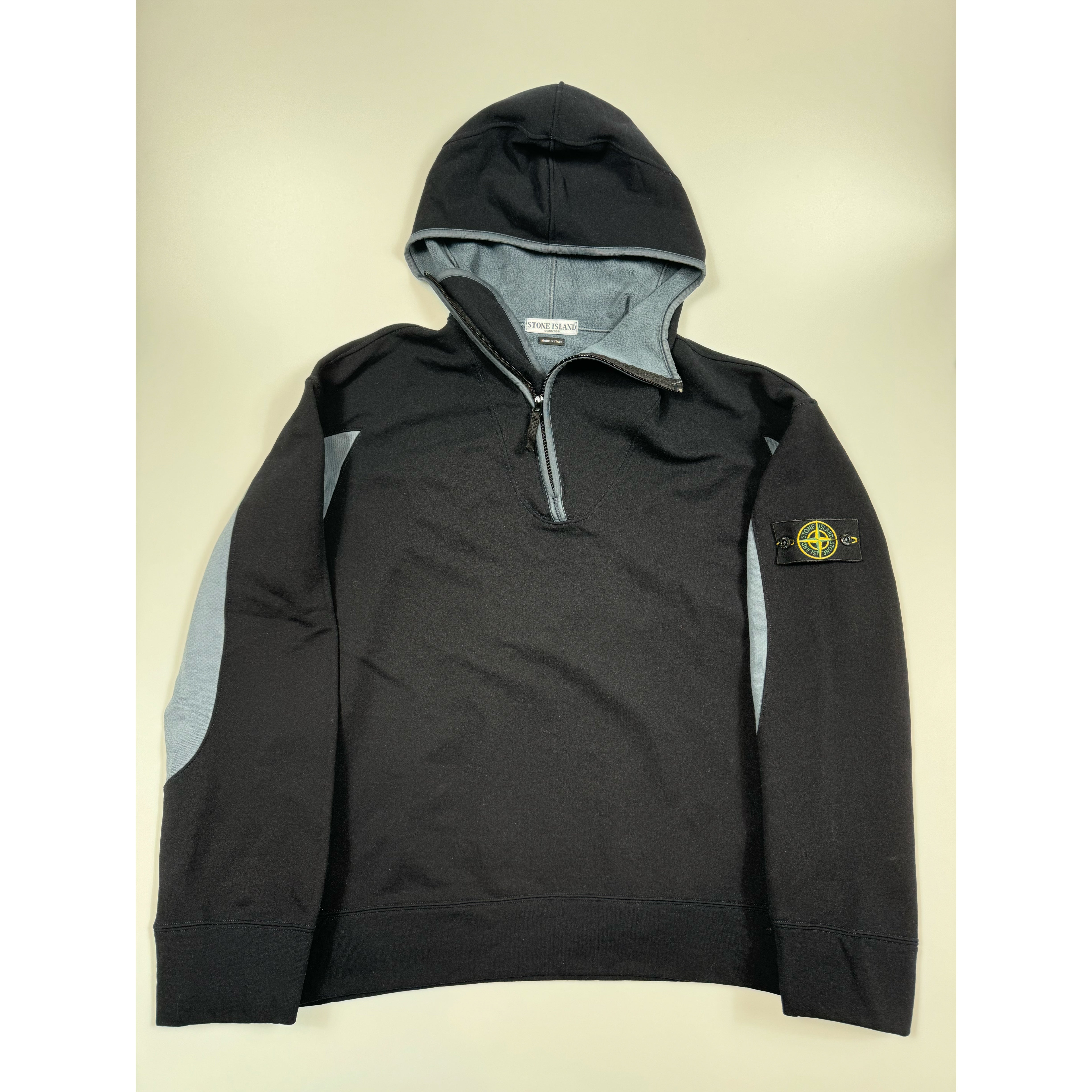 Stone Island Black 1 4 Zip Hoodie