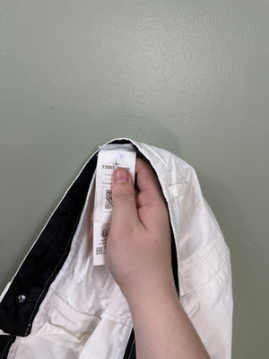 Stone Island White SL Cargo Shorts