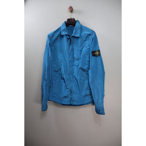 Stone Island Blue Nylon Metal Overshirt