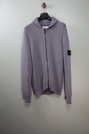 Stone Island Grey Knit Zipped Jumper