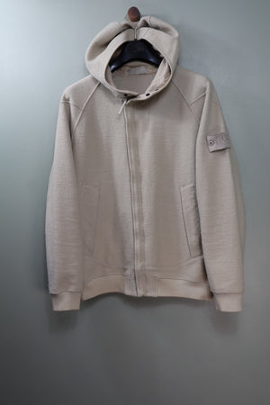 Stone Island Beige Ghost Wool Zipped Hoodie
