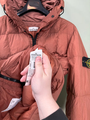 Stone Island Burnt Orange Crinkle Reps Down Jacket