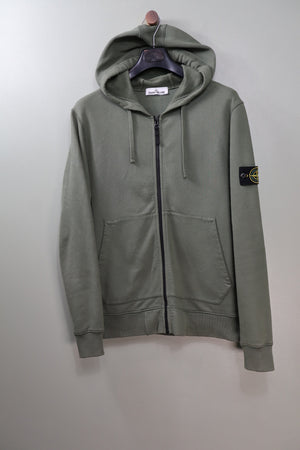 Stone Island Khaki Zipped Hoodie