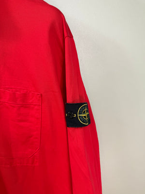 Stone Island Red 1/4 Zip Jumper