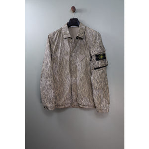 Stone Island Beige Reflective Rain Camo Overshirt