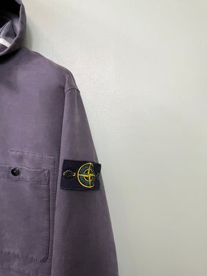 Stone Island Purple Heavyweight Cotton Hooded Overshirt