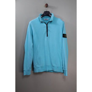 Stone Island Aqua Blue 1/4 Zip Jumper