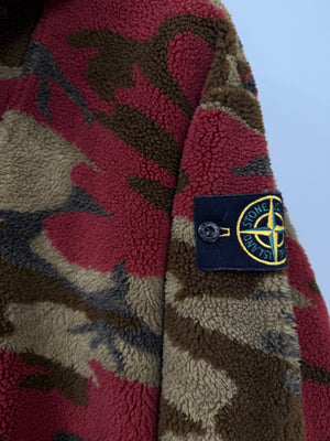 Stone Island Heritage Camo Teddy Fleece 1/4 Zip Hoodie